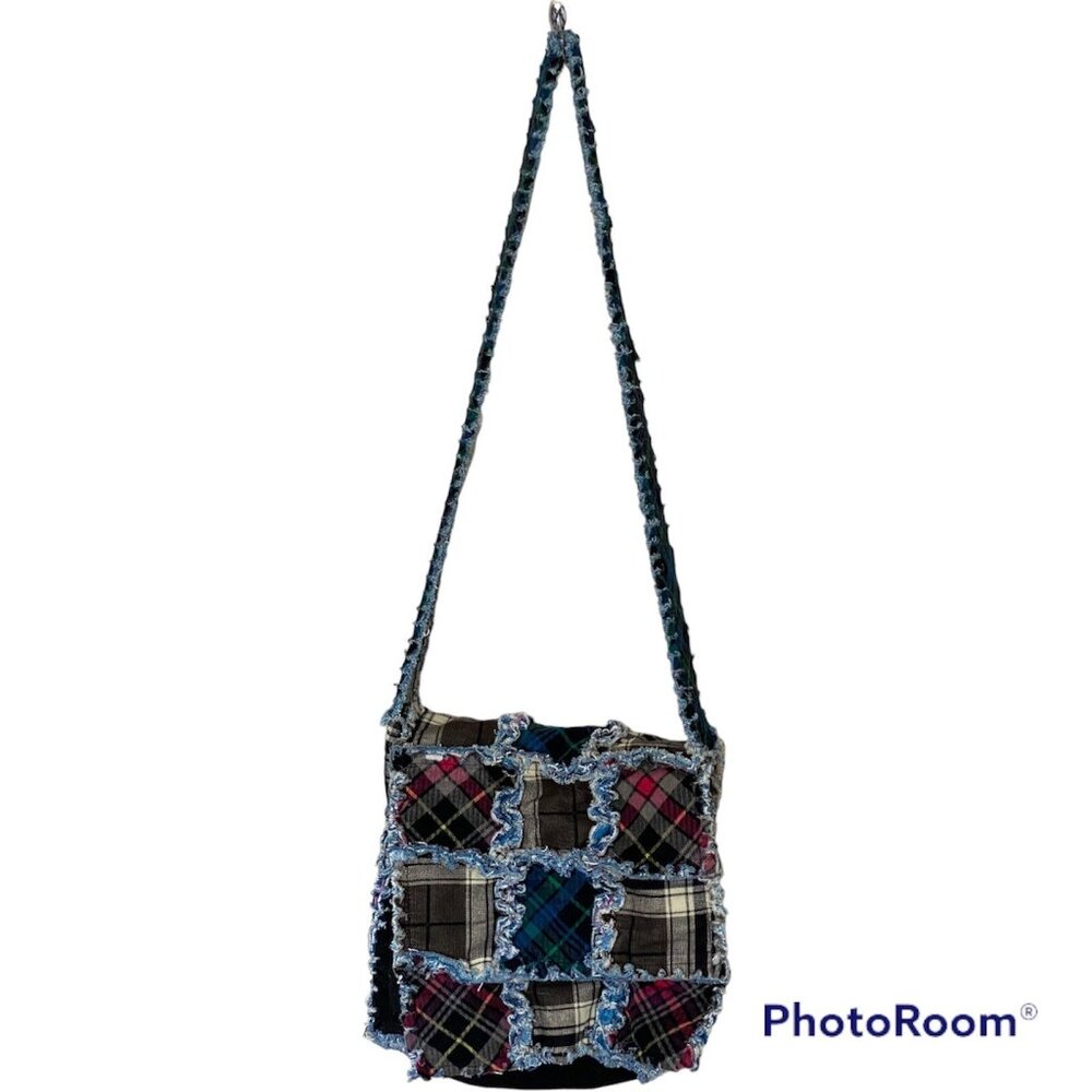 Boho Crossbody Shoulder Bag Purse Colorful Patchwork Green Blue Black - Picture 9 of 14